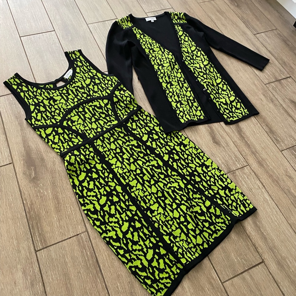 CARMEN MARC VALVO Vintage 90s Knit Bodycon Dress & Sweater